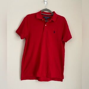 US Polo assn red polo shirt size medium slim fit